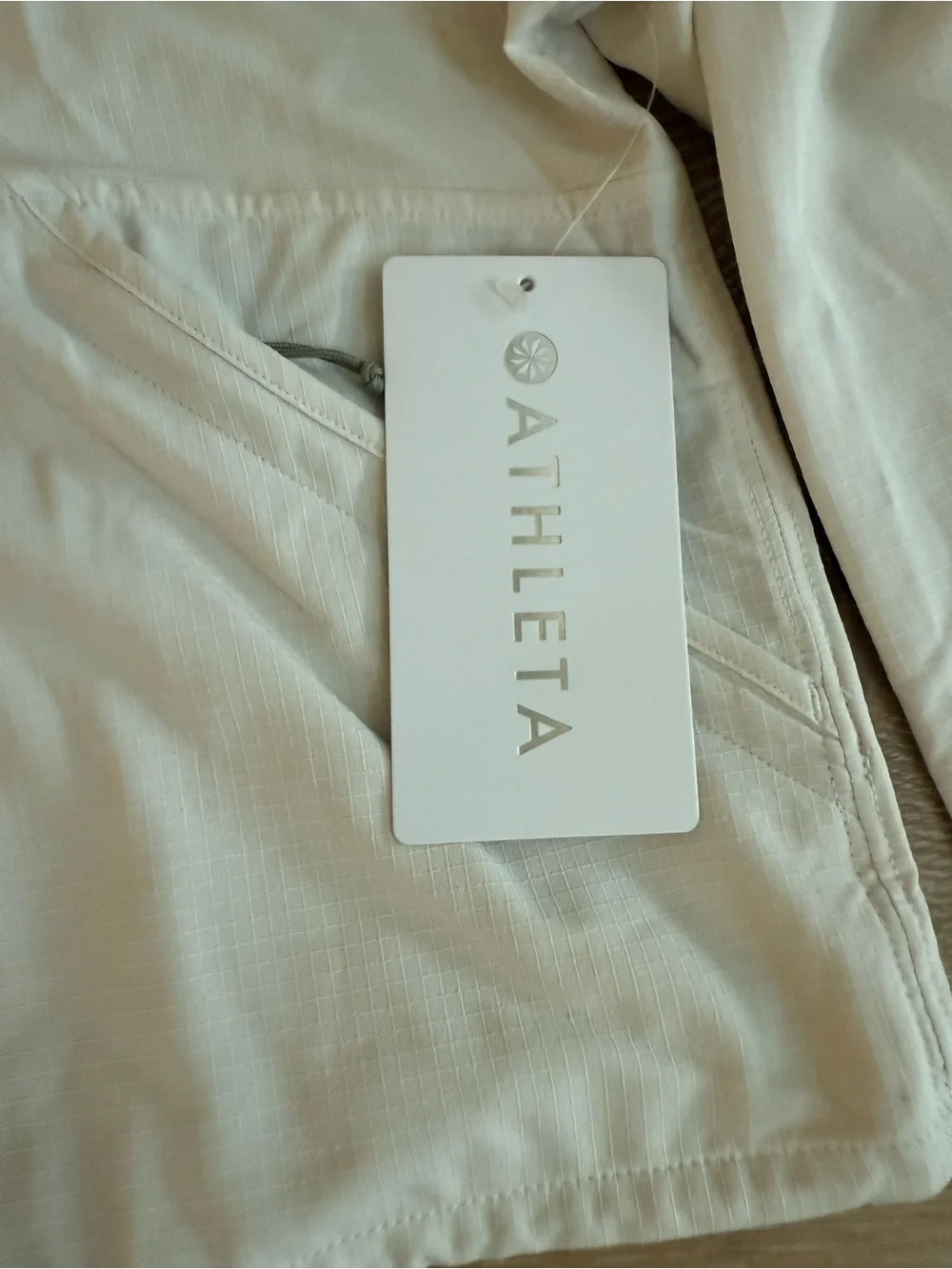 Athleta Cream Lightweight Hooded Utility Anorak